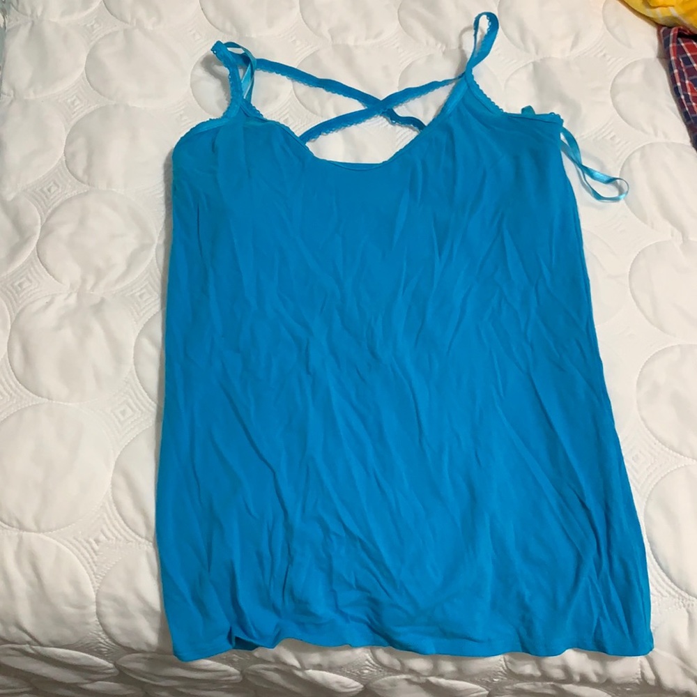 Free People crisscross back cami size small. Like new!